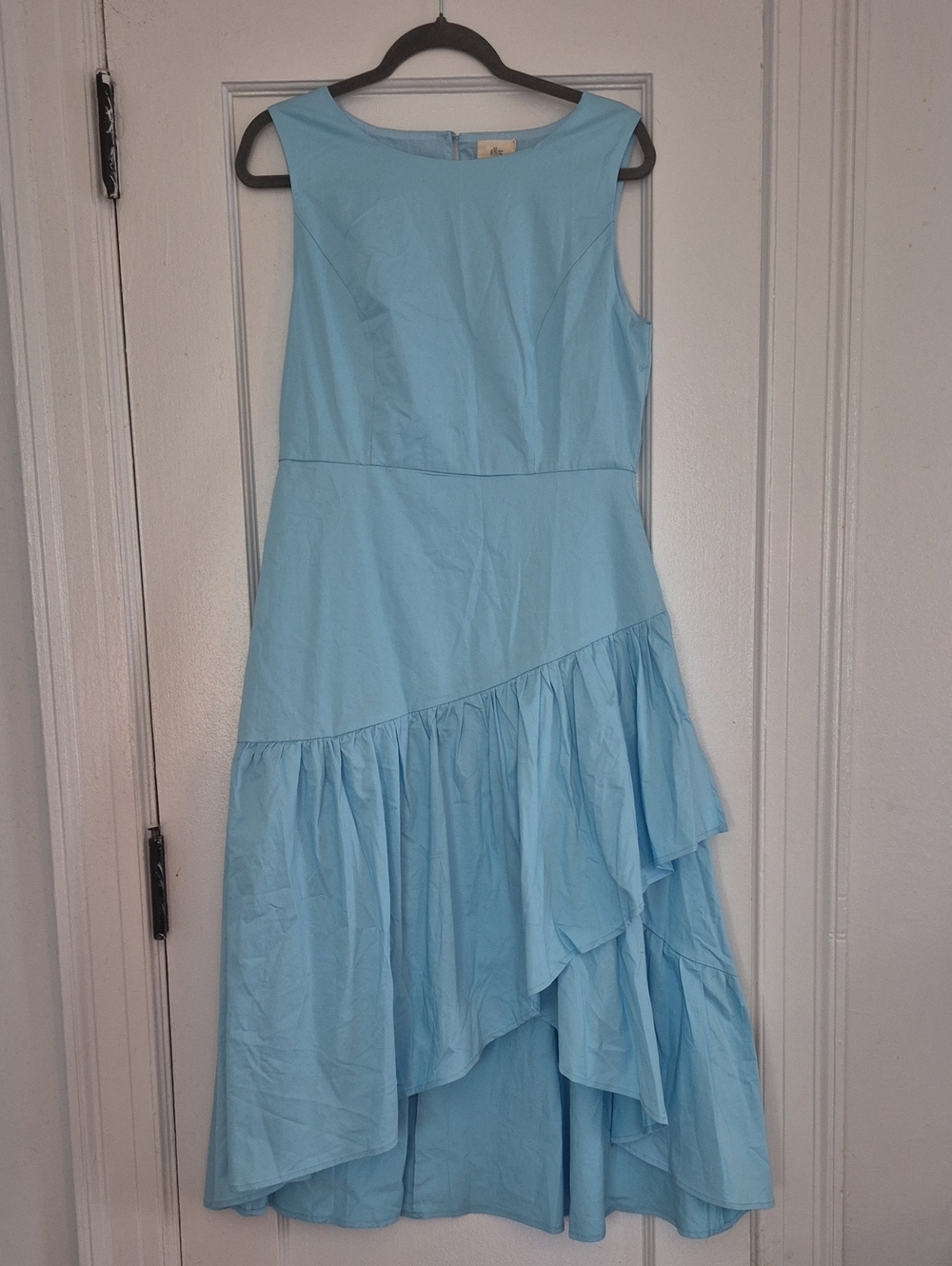 Linen Vibes 100% Cotton Baby Blue High Low Dress Size S